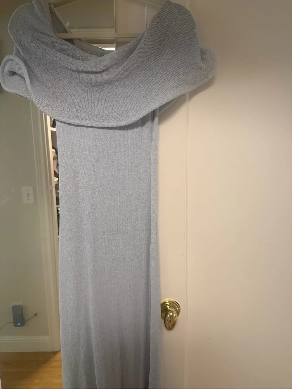Meshki Light Blue Off-Shoulder Ruffle Midi Dress - Picture 7 of 7